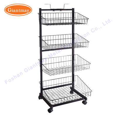 Kleinkartoffel-Chip Floor Shelf Snack Basket-Metallpräsentationsständer