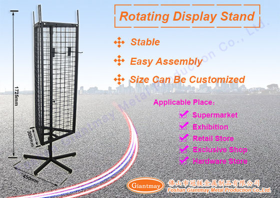 3 mit Seiten versehener Metallregal-rotierender Stand-Draht-drehender Präsentationsständer