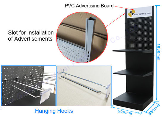 Hardware Pebboard-Werkzeuge beanspruchen Einzelhandelsgeschäft-Metallausstellungsstand stark