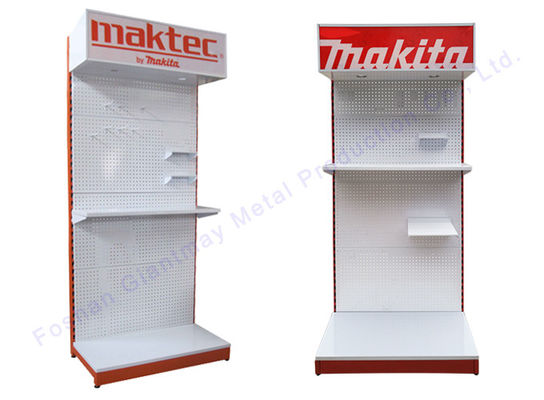 Pegboard-Metall mit hängenden Haken Hardware-Anzeige stehen