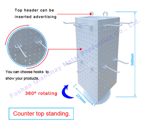 360°, das Pegboard-Countertop-Anzeige dreht